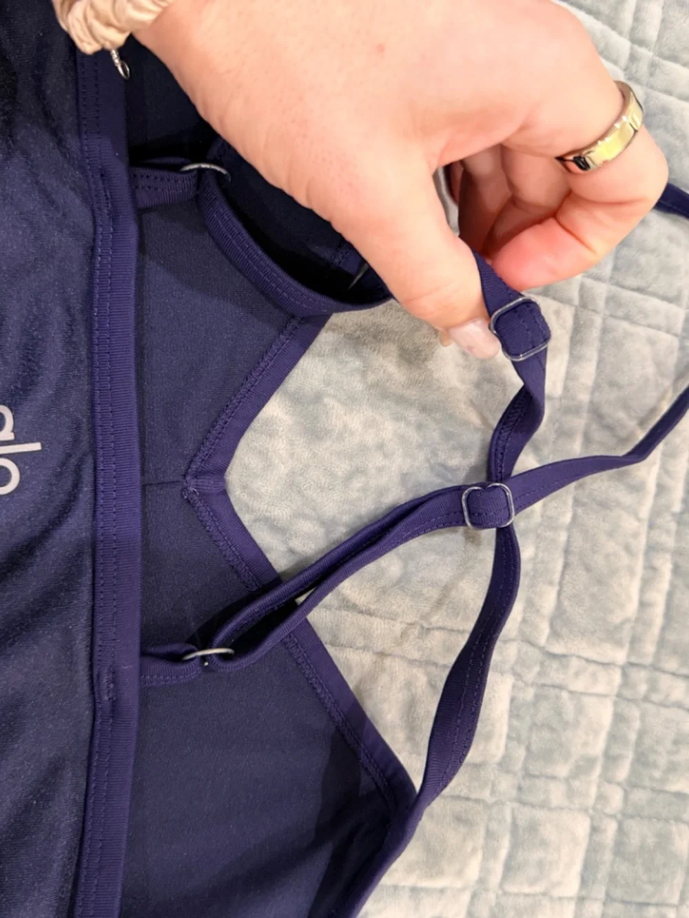 All Yoga Peacock Navy Bra - Size XS